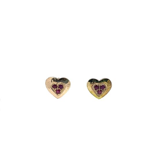 Orecchini A Clip In Vetro Rosso Rubino E Foglia Argentata - 23 Mm, Eleganti E Minimal Per Donna